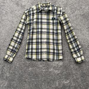 Phat Farm Button Up Shirt Youth Sz Large Y2K Style Streetwear Embroidered Plaid